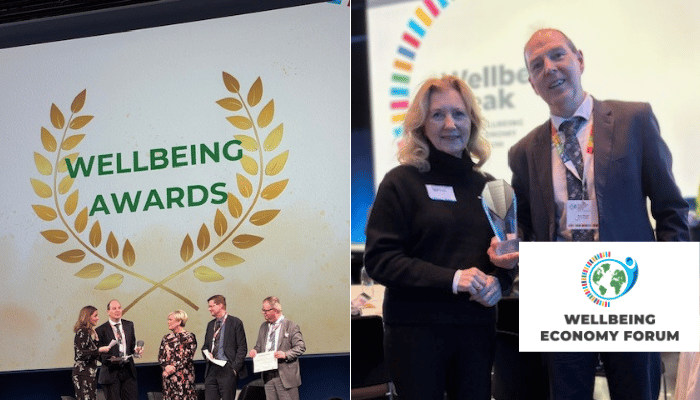 Mary Gordon at Wellbeing Economy Forum with 